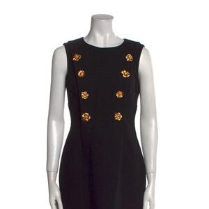 Adam Lippes Black Dress with Gold Accent Buttons
